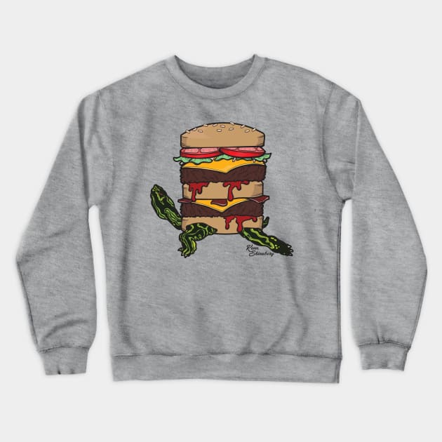 Turtle Burger Crewneck Sweatshirt by KShinabery